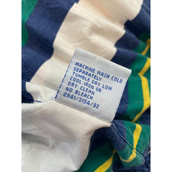 90s Oceanside Windbreaker Jacket Nautical Blue Striped Lining Hooded - Picture 6 of 13